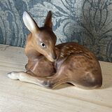 Antique German ceramic fawn