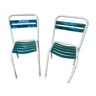 Pair of chairs Tolix brasserie Perle 1950