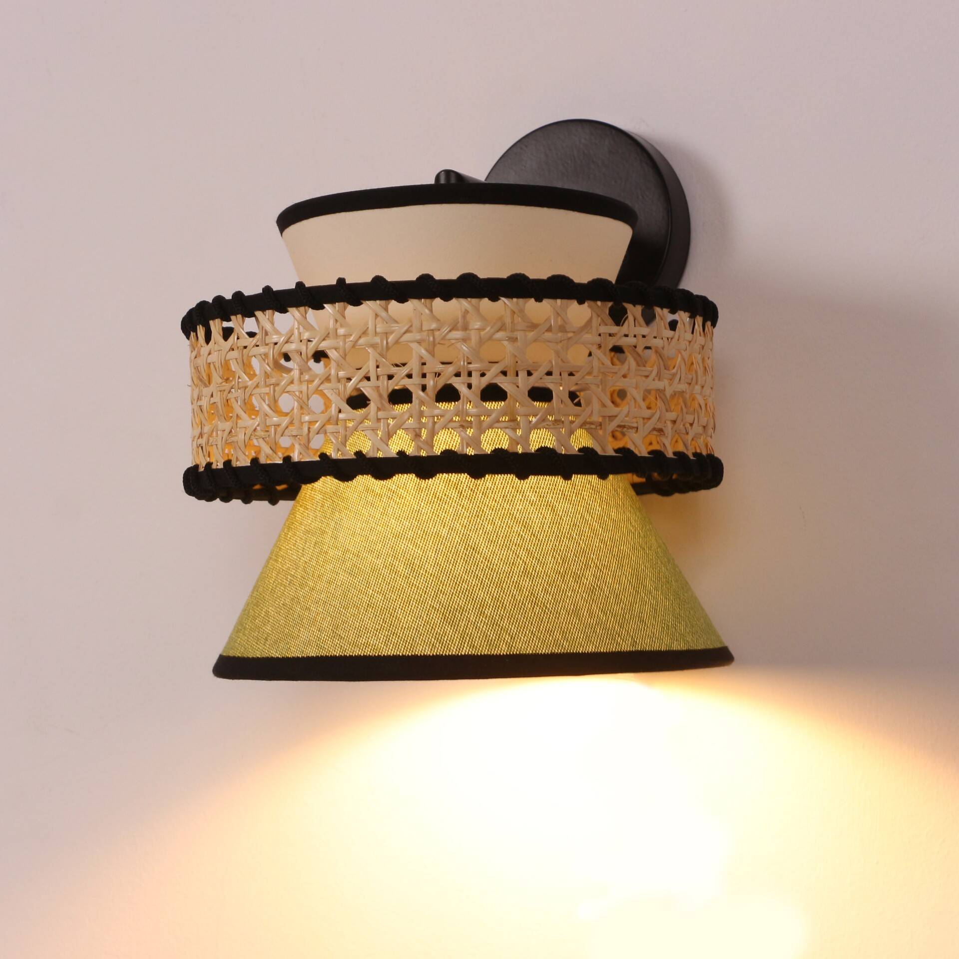 Bamboo Sconce, Wall Lighting, Fabric Sconce,Bamboo Lampshade