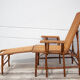Antique rattan chaise longue, Chilean, rattan deckchair, folding backrest, removable footrest