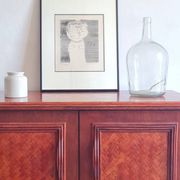 Rattan and wood sideboard from the 1970s.