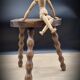 Half-round tripod stool feet balls