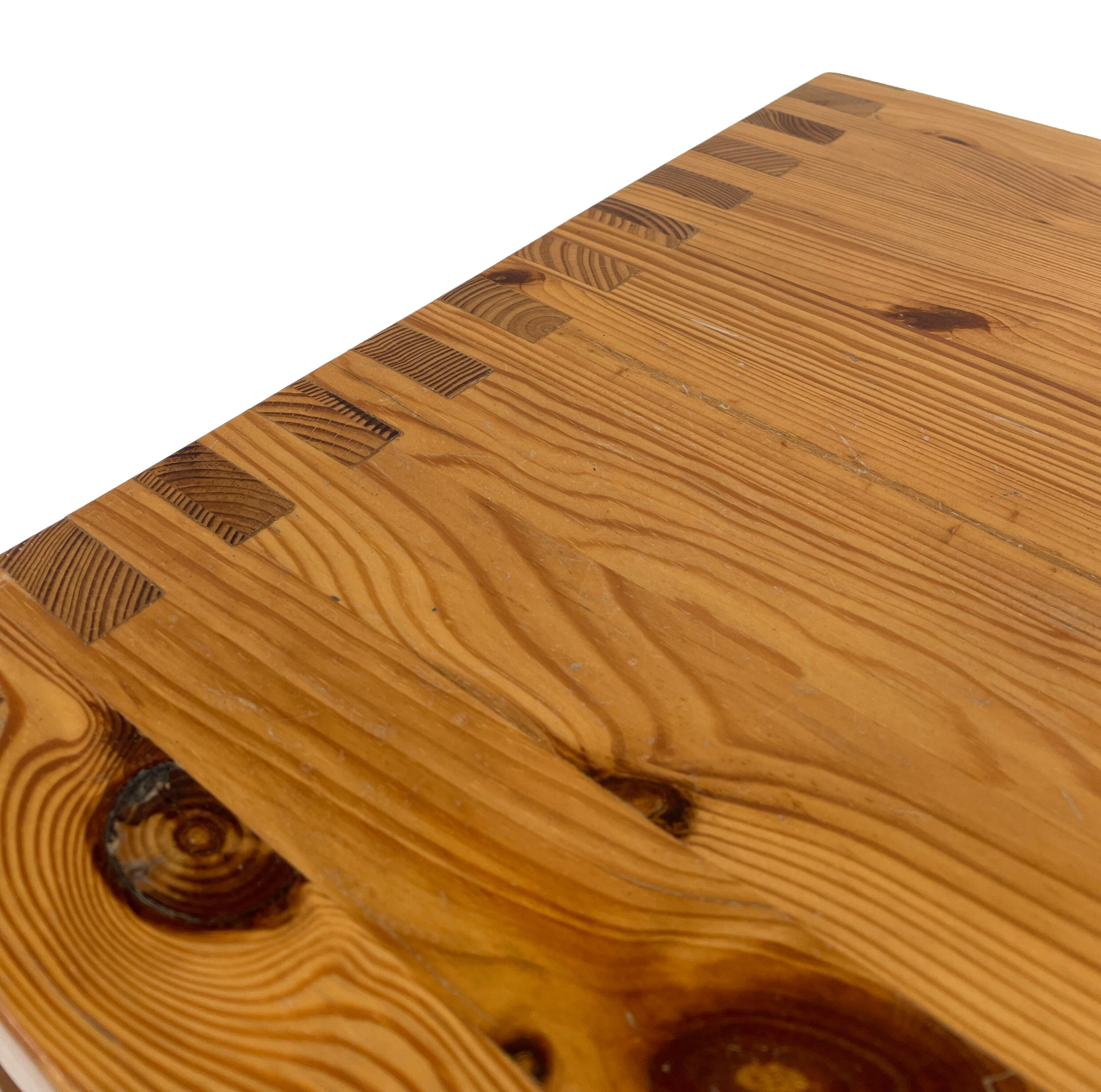 Vintage side table Ate van Apeldoorn, Pine wood 1970s