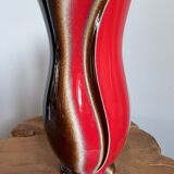 Red-Brown Verceram Vase Model 6390-28, French Mid-Century Modern Art Pottery from the 1960s