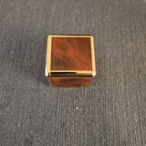 Vintage table lighter "Cube" Royal Bob – Wood Burl & Gold Finish