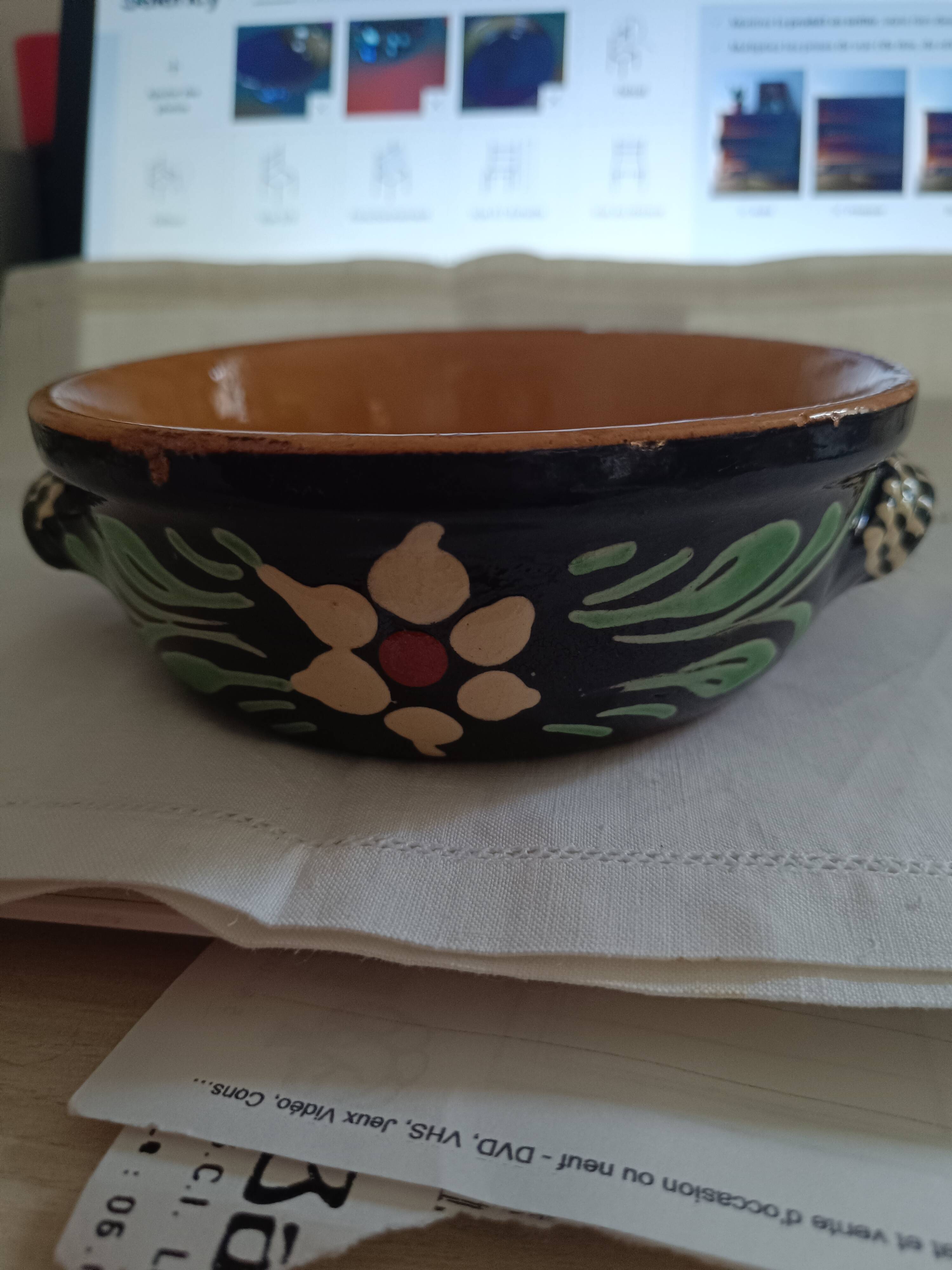 Alsatian enamelled stoneware bowl.