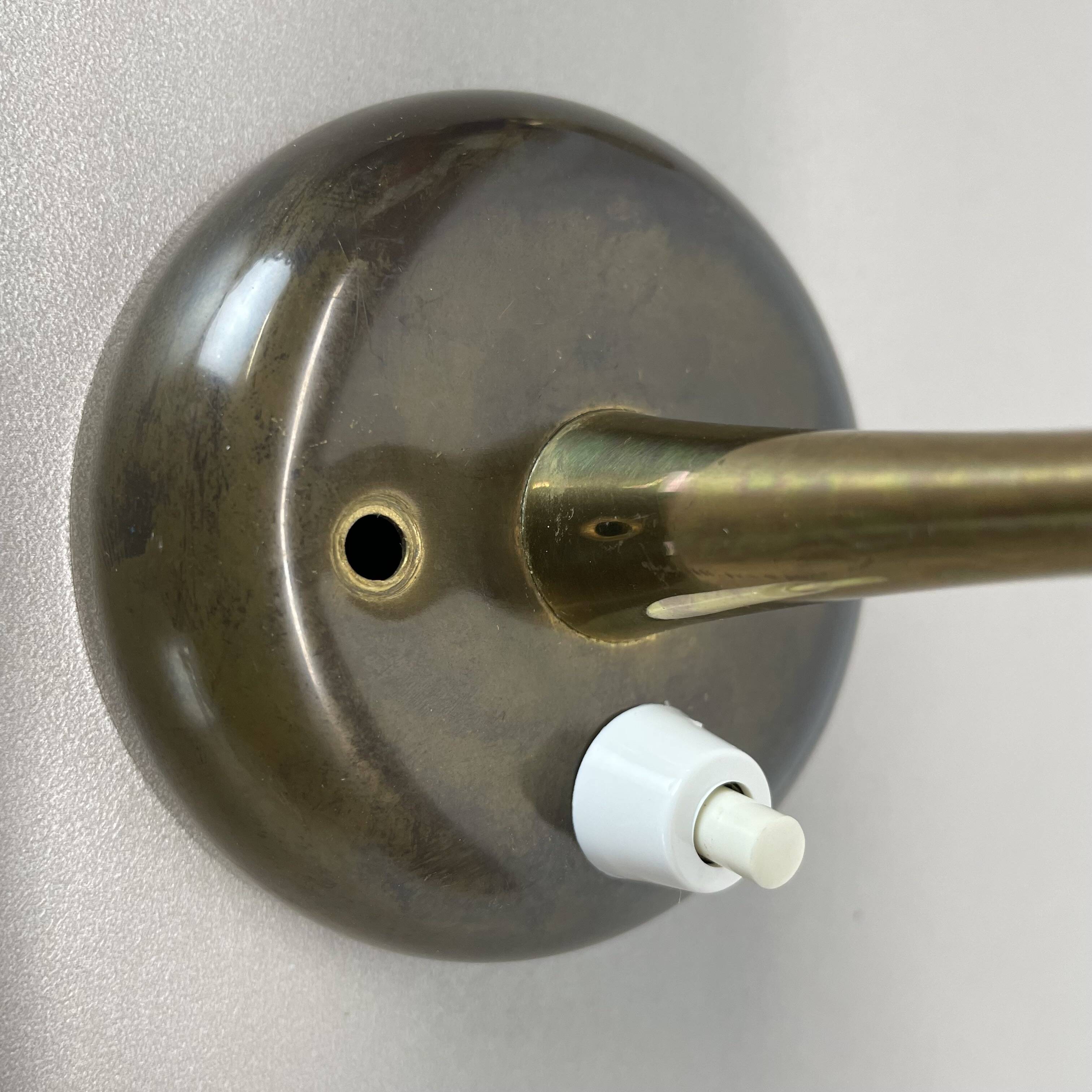 brass and metal diabolo stilnovo style theatre wall light, italy 1950s