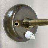 brass and metal diabolo stilnovo style theatre wall light, italy 1950s