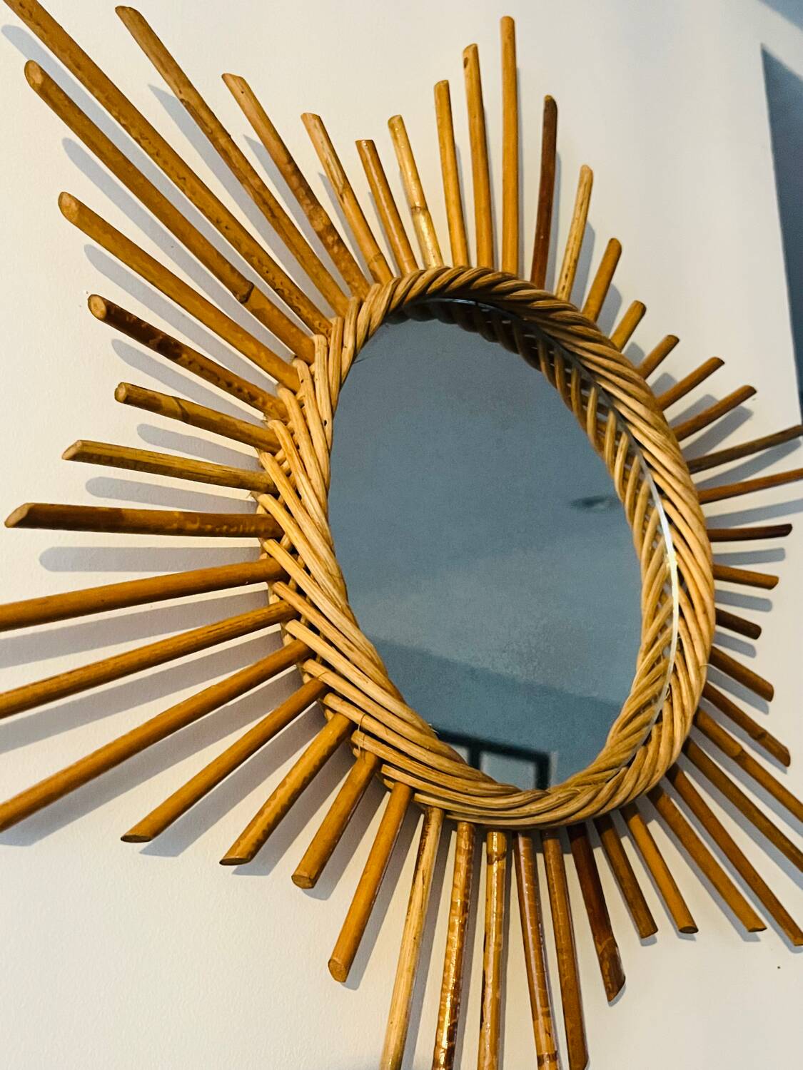 Authentic rattan sun mirror 50.60