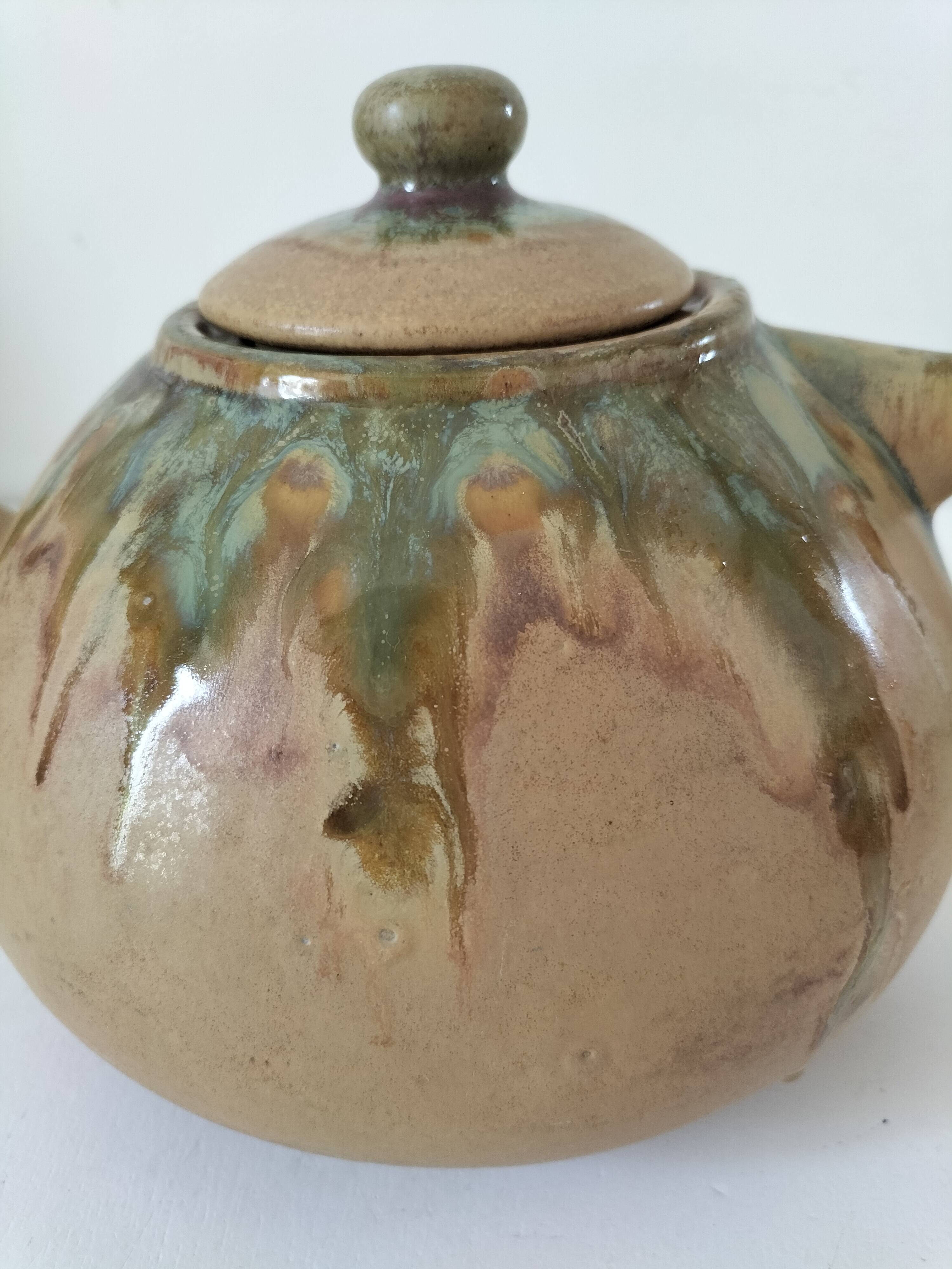 Grandet teapot in flamed stoneware Pierrefonds – Heraldic Faience
