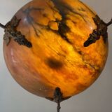 Art deco alabaster pendant light