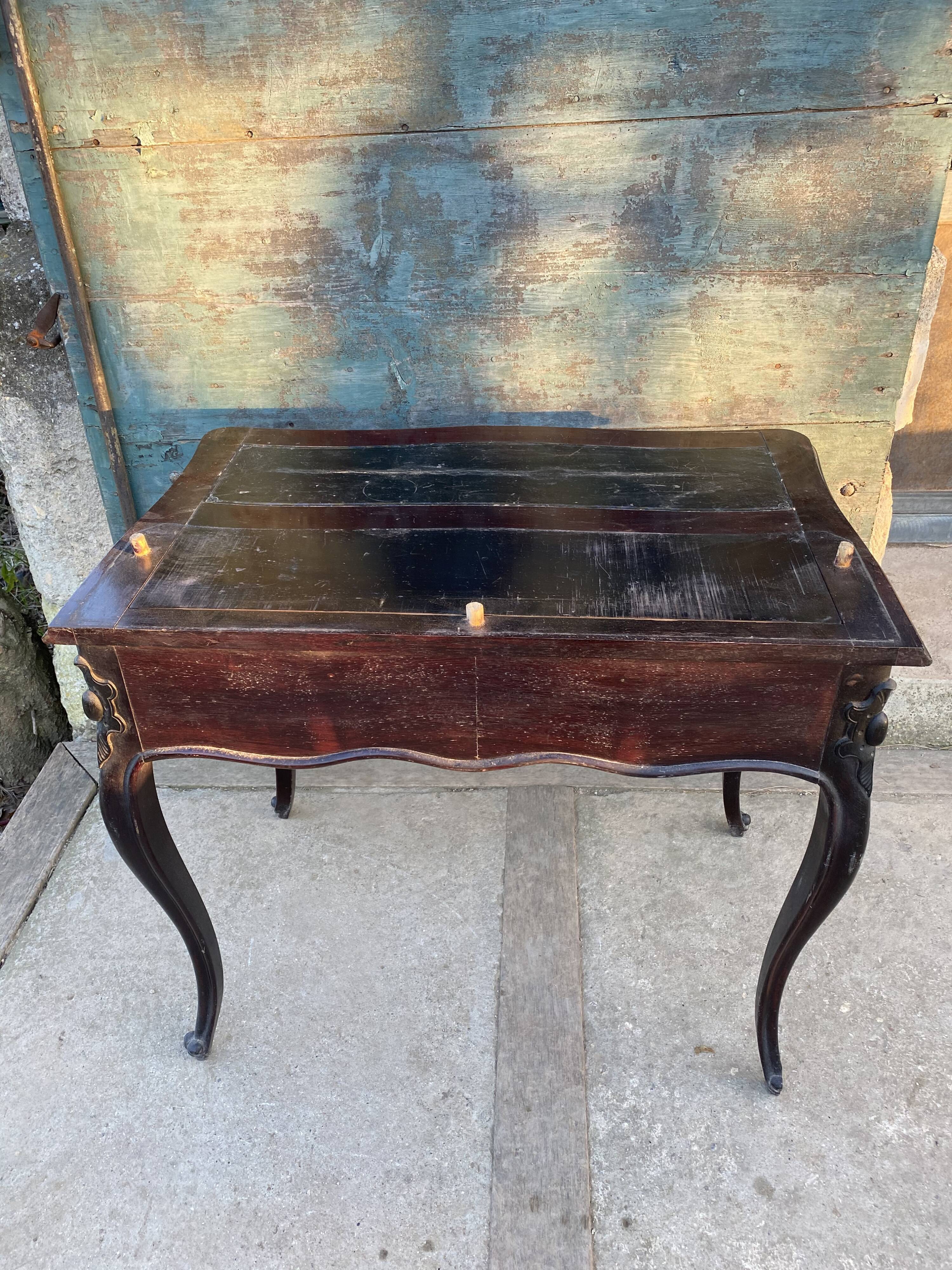 Bureau bonheur du jour Louis XV acajou 19eme