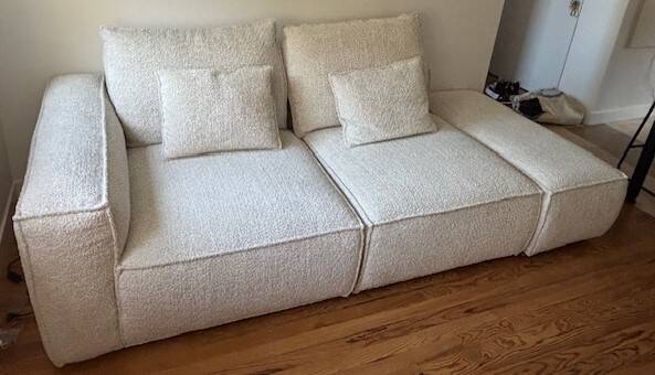 sofa, armchair and pouf