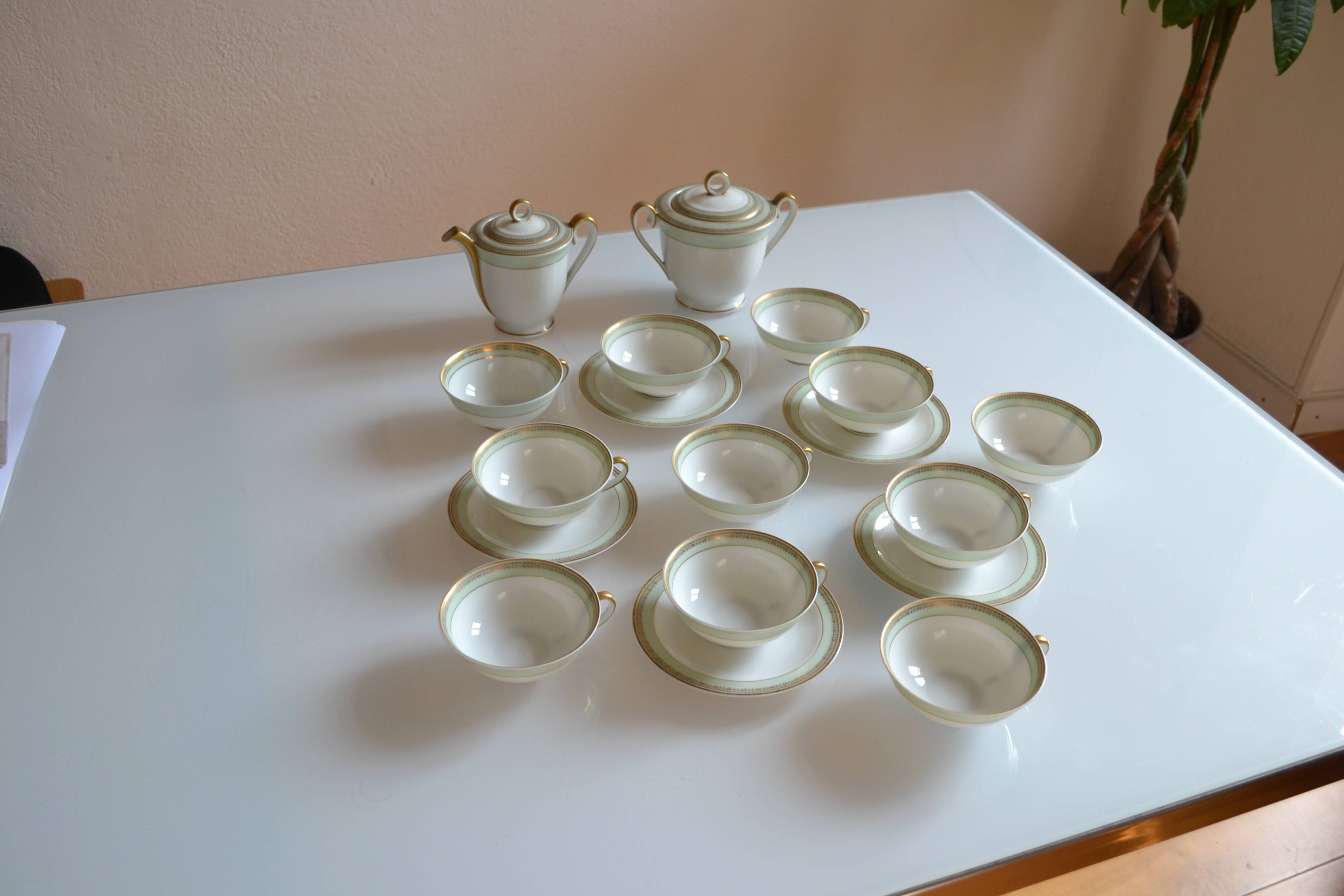 Service à thé ou à café porcelaine de Limoges A. Giraud & Brousseau 1940