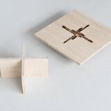 Paul Kingma artwork coffee table in travertine, The Netherlands, 1980