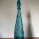 Carafe verre Empoli turquoise années 60