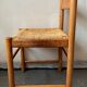 4 charlotte perriand style wood and straw chairs