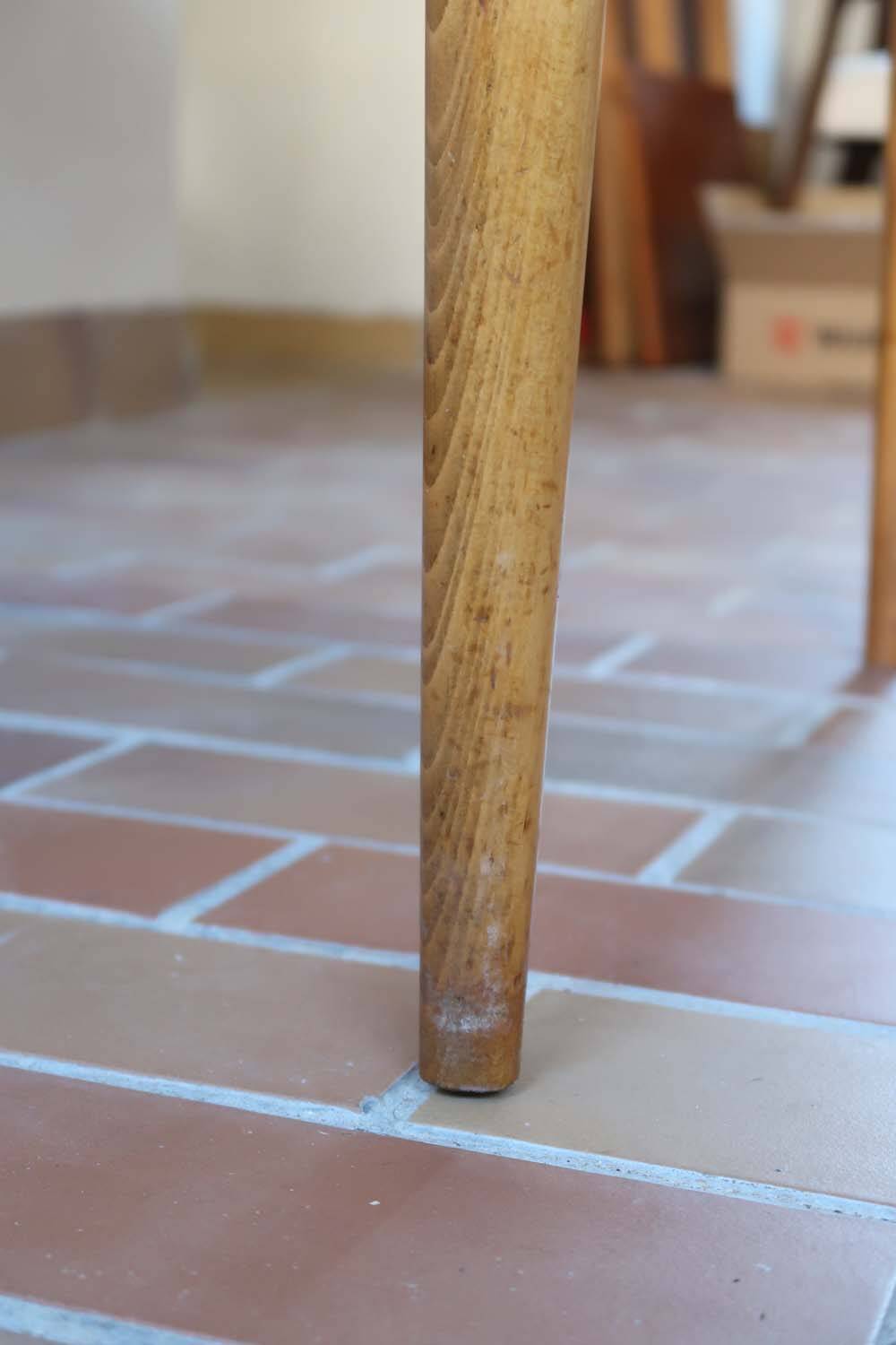 Scandinavian light wood round table