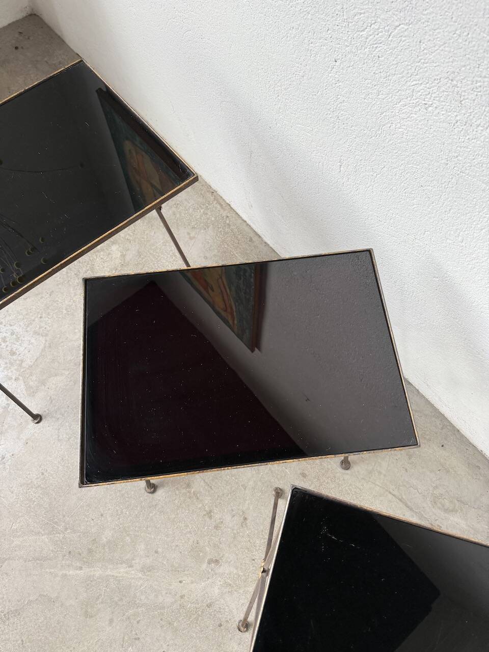 Adnet 1950s nesting tables trio