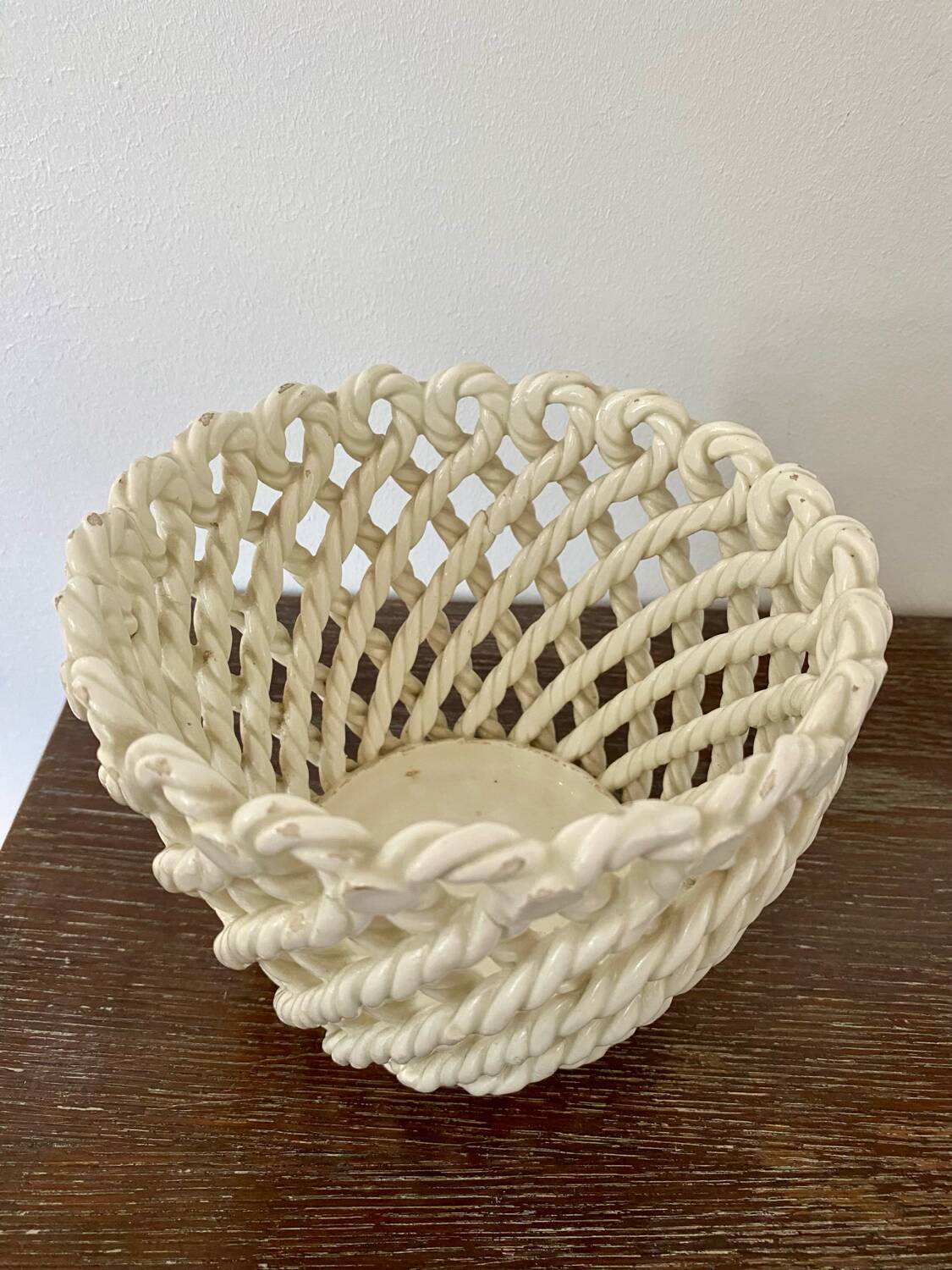 Woven ceramic planter