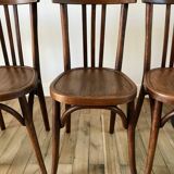 Set of 5 baumann bistro chairs in bent wood stamped xxth