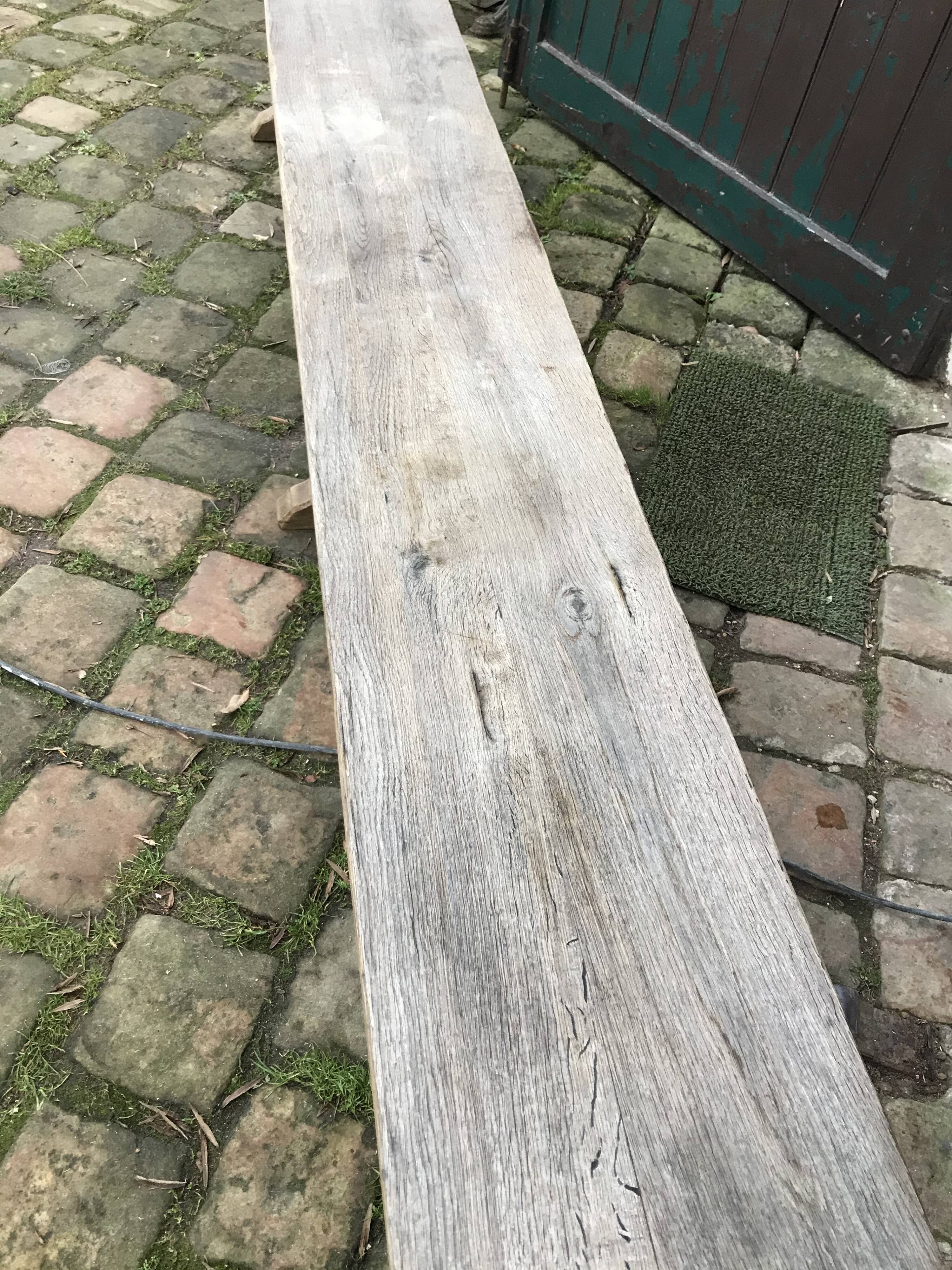 Solid oak bench stripped 3m