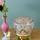 Vintage Art Deco pink and gold glass globe table lamp