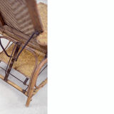 Bauhaus rattan armchair with ottoman by Erich Dieckmann, 1930s