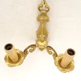 Pair of sconces in gilded bronze double candles
