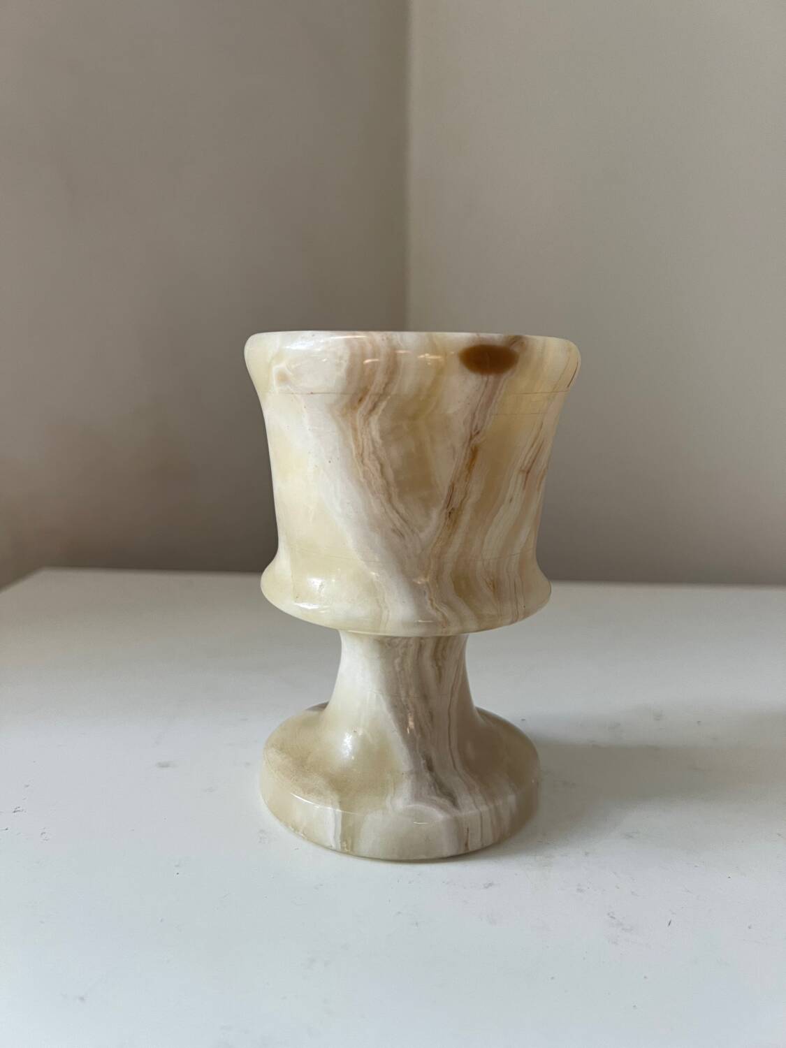 Vintage marble candle holder from the 1970s
