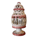 Tealight lamp foot with openwork earthenware decoration