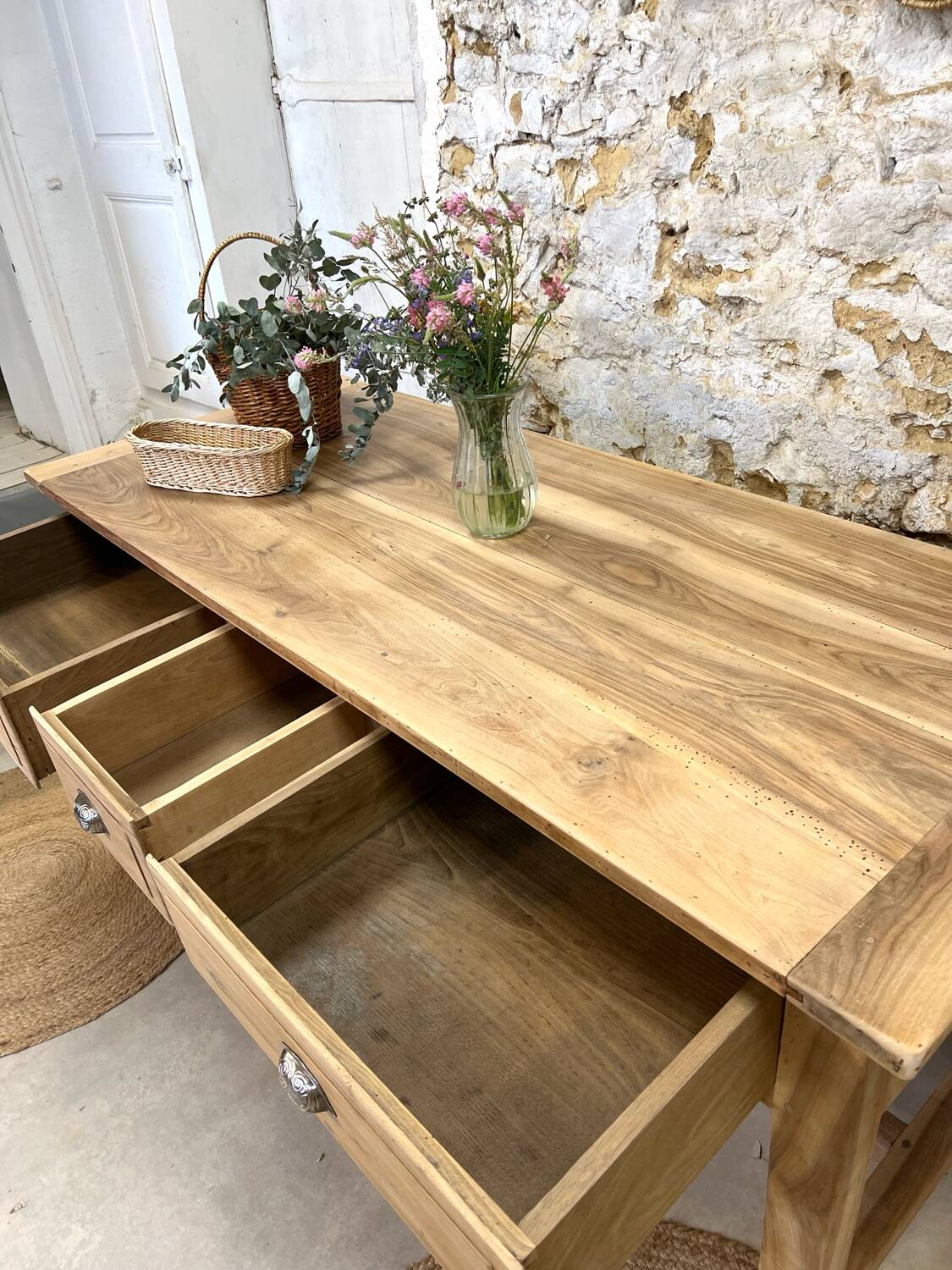Farmhouse table with bread board