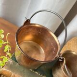 Duo of brass planters with handle