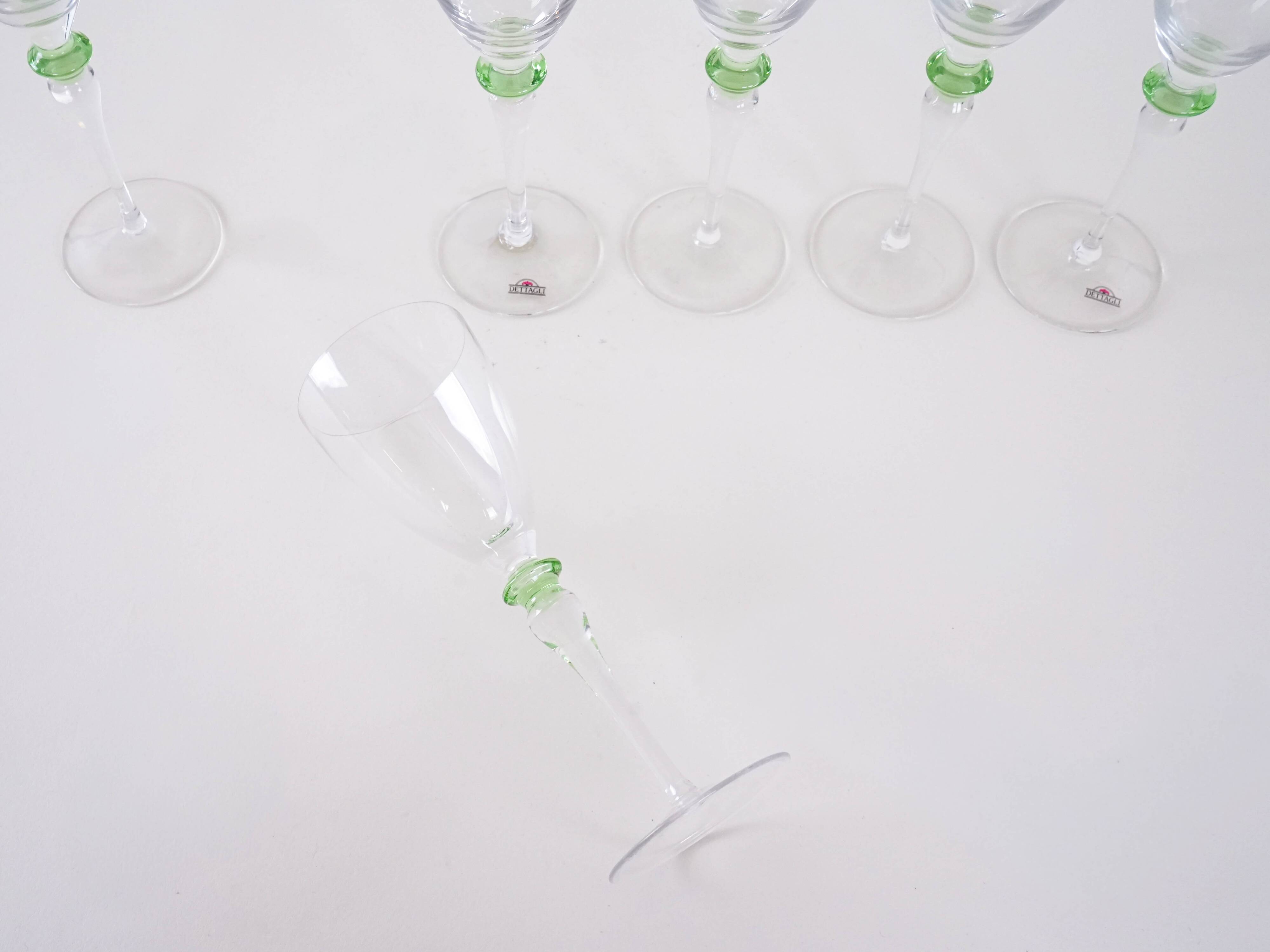 Set of six glasses, Italian design, 1970s, made in Italy