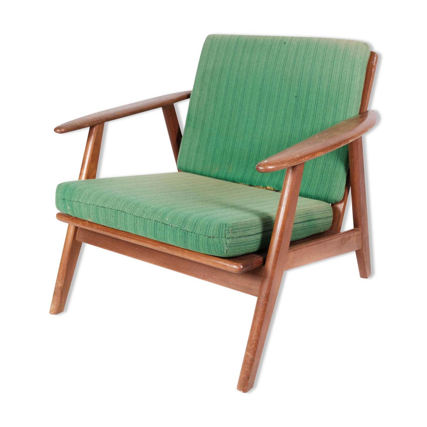 Easy chair in teak and with green upholstery of Danish design, 1960s