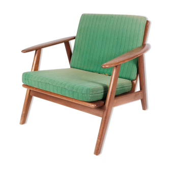 Easy chair in teak and with green upholstery of Danish design, 1960s