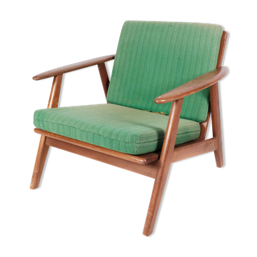 Easy chair in teak and with green upholstery of Danish design, 1960s