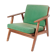 Easy chair in teak and with green upholstery of Danish design, 1960s