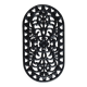Vintage black cast iron oval trivet - Openwork design