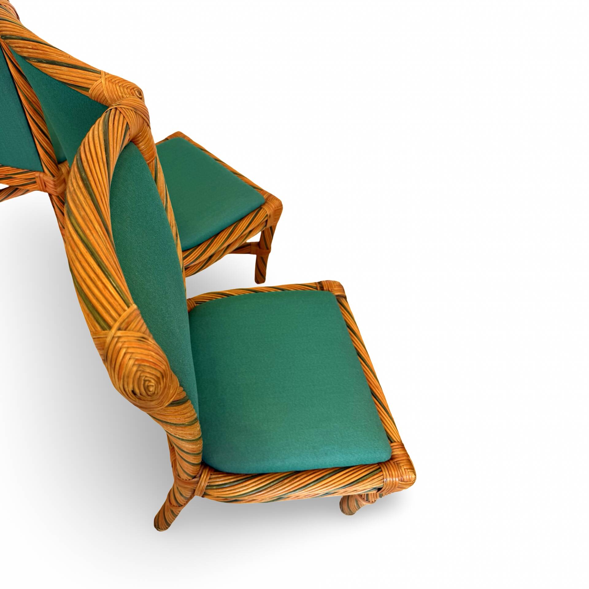 Set of six vintage bamboo and rattan dining chairs