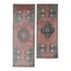 Set of 2 vintage handmade Turkish rugs 46x120 cm