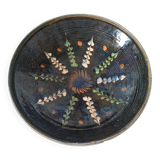 Large handcrafted glazed bowl – radiant floral decoration