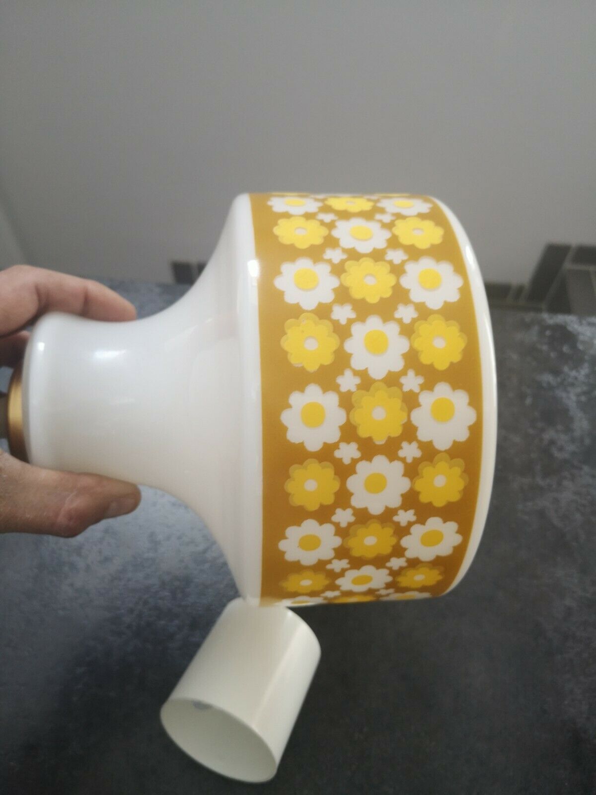 Old suspension flowers orange vintage 1970