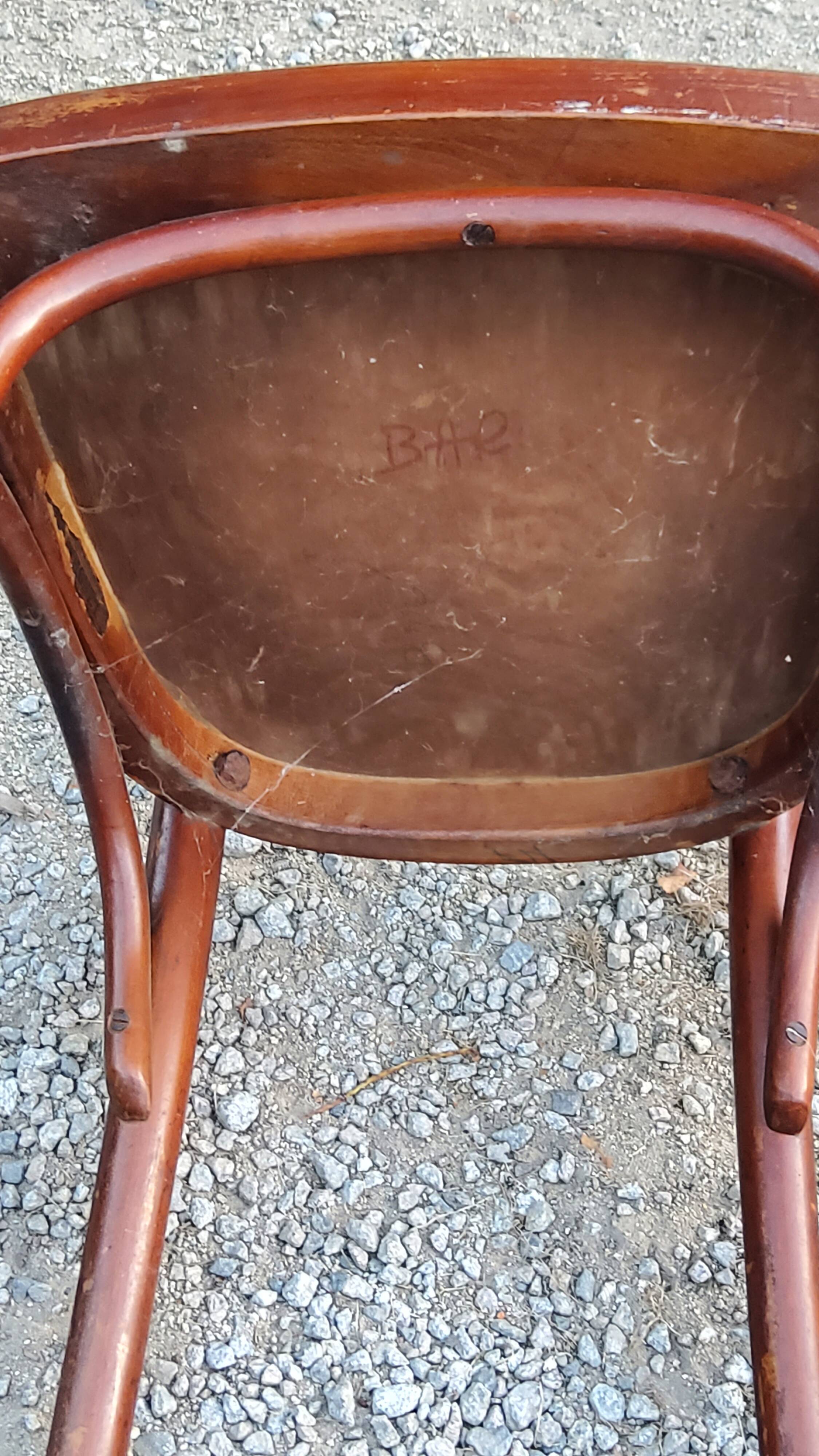Set of 5 Stella Thonet bistro chairs from the 1950s