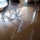 Folding side table in plexiglass with removable top – Vintage design