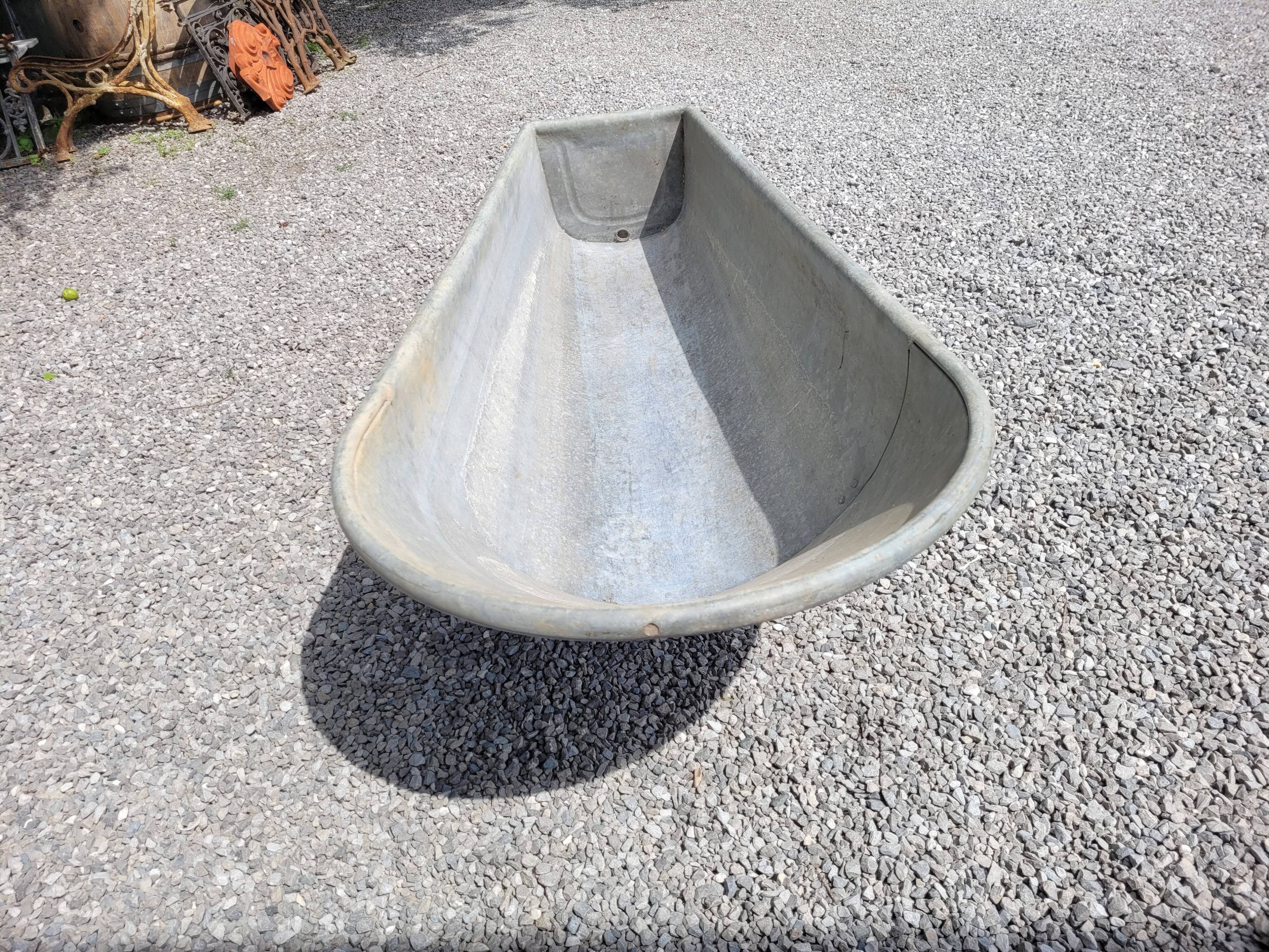 Old zinc bathtub