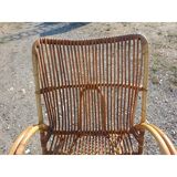 Vintage rattan and wicker armchair