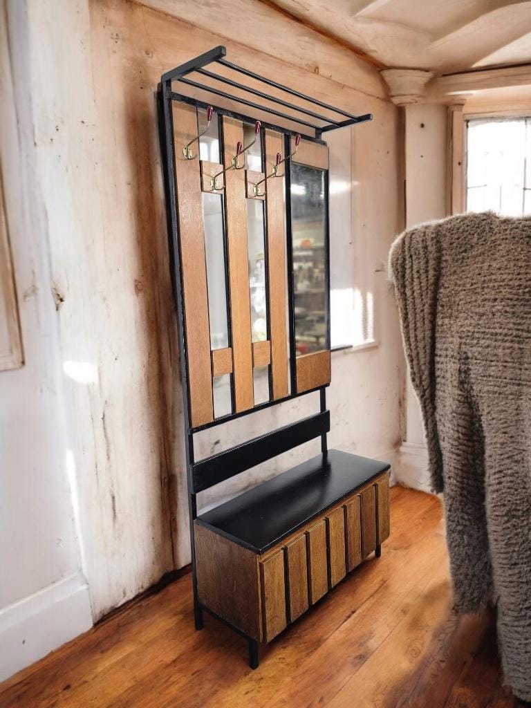 Porte-manteau vintage haut sur pied / porte-manteau de sol