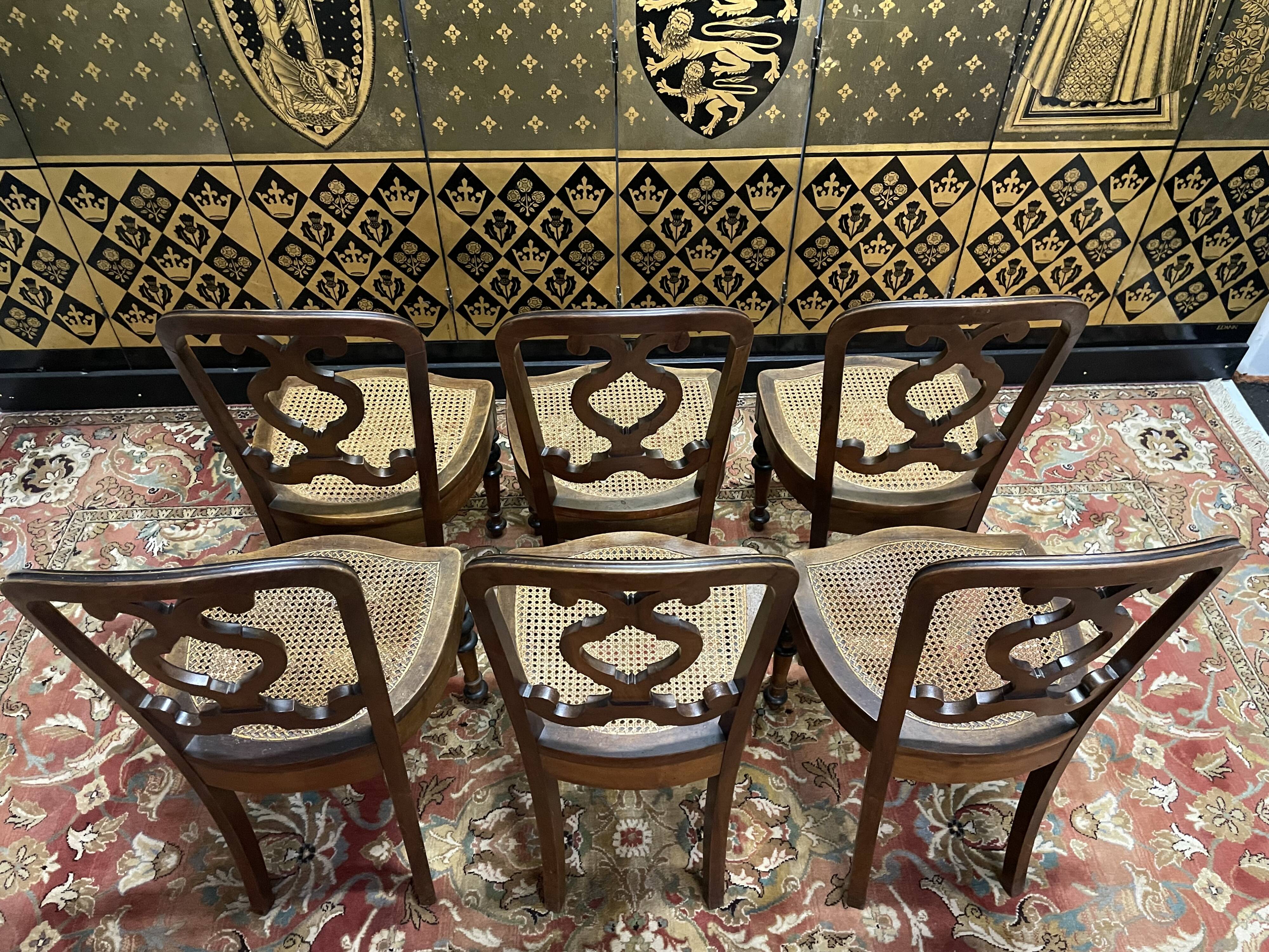 Suite of 6 Napoleon III cane chairs - Louis Philippe