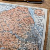 Printed in 1890, map of Vienna, Austria.